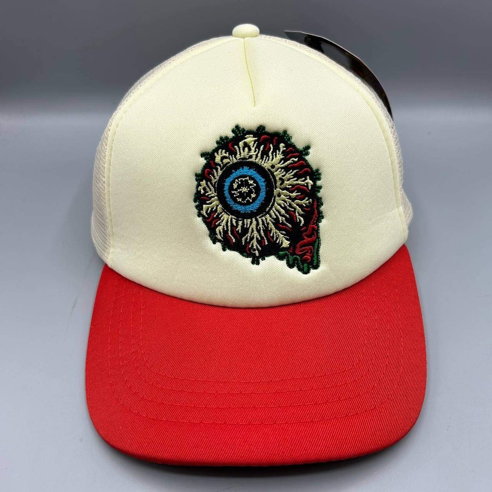 Mishka Keep Watch Trucker Hat Men Medium White Red Snap Back Cap New